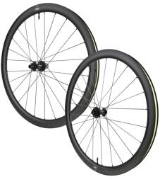 MICHE SWR 40 700C karbon országúti kerékszett, Center Lock, fekete, Campagnolo UD / Shimano HG / SRAM XDR 12 sebességes kazetta, 12-100 és 12-142 mm átütőtengely, magas profil, tubeless ready (pár) MICHE Eg