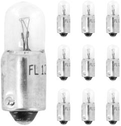 Flösser 12V 5W BA9s T5W átlátszó helyzetjelző izzó (10 db/doboz) FLOSSER Elektromos alkatrészek Világítás és fényjelzés Izzók Jelző- és műszerizzók BA9s bajonettzáras izzók