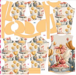 Takoy Szabásmintás panel 164 gyermek softshell kabáthoz Rosa tündér - Tavaszi softshell