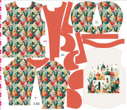 Takoy Szabásmintás panel 146 gyermek softshell kabáthoz mesebeli kastély - Tavaszi softshell