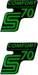 OEM Standard Írás S70 Comfort fólia / matrica fekete-zöld 2 db Simson S70 modellhez OEM Standard Váz, idomok és járműkiegészítők Matricák és járműdekoráció Egyéb matricák és dekorációs elemek