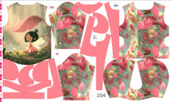 Takoy Szabásmintás panel 104 gyermek softshell kabáthoz Aria tündér