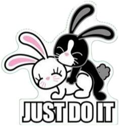 Lethal Threat MINI NASTY RABBIT JUST DO IT matrica (60x80 mm) LETHAL THREAT Váz, idomok és járműkiegészítők Matricák és járműdekoráció Egyéb matricák és dekorációs elemek