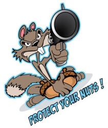 Lethal Threat MINI NAUGHTY SQUIRREL matrica - pisztolyos mókus (60x80 mm) LETHAL THREAT Váz, idomok és járműkiegészítők Matricák és járműdekoráció Egyéb matricák és dekorációs elemek