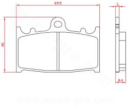 BREN BRENTA BR4062 fékbetét, fém, Kawasaki 600 ZX-6R Ninja 1993-1997 első / Suzuki 1250 GSF Bandit 2007-2018 első, 750 GSX-R 2000-2003 első (ECE R90 minősítés) BREN Fékrendszer és alkatrészei Fékbetétek, f