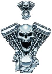 Lethal Threat Mini Skull V-Twin motor matrica (60x80 mm) LETHAL THREAT Váz, idomok és járműkiegészítők Matricák és járműdekoráció Egyéb matricák és dekorációs elemek