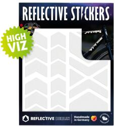 Reflective Berlin Fényvisszaverő matrica kerékpárhoz, sisakhoz, FLECHE-CHEVRON fehér (ív) REFLECTIVE BERLIN Váz, idomok és járműkiegészítők Matricák és járműdekoráció Egyéb matricák és dekorációs elemek
