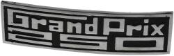 UNI Auto Grand Prix 250 térdpanel felirat / embléma Lambretta GP, DL 200-hoz, embléma csere UNI Auto Váz, idomok és járműkiegészítők Matricák és járműdekoráció Emblémák, jelvények és típusfeliratok