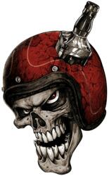 Lethal Threat Mini Whiskey Biker Skull matrica (60x80 mm) LETHAL THREAT Váz, idomok és járműkiegészítők Matricák és járműdekoráció Egyéb matricák és dekorációs elemek