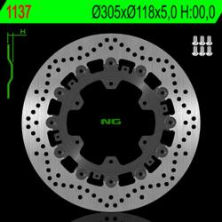 NG Brake Disc NG BRAKES lebegő féktárcsa - 1137 NG Brake Disc Fékrendszer és alkatrészei Fékbetétek, fékpofák és féktárcsák Féktárcsák