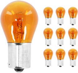 Flösser 12V 21W P21W BA15S narancssárga izzó (irányjelző), 10 db/csomag FLOSSER Elektromos alkatrészek Világítás és fényjelzés Izzók Jelző- és műszerizzók BA15s jelzőizzók