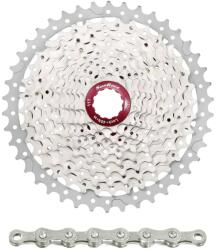 SUNRACE MS8 11-46 11 sebességes MTB kazetta és lánc szett Shimano-hoz, metál ezüst (dobozos) (2 blokk + fogaskerekek) SUNRACE Egyéb járművek Kerékpározás Kerékpár-alkatrészek Kazetták, szabadonfutók és fogask
