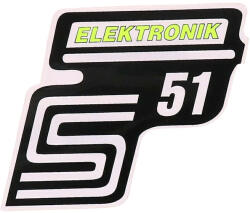 OEM Standard S51 elektronikai fólia / matrica neon sárga Simson S51-hez OEM Standard Váz, idomok és járműkiegészítők Matricák és járműdekoráció Egyéb matricák és dekorációs elemek