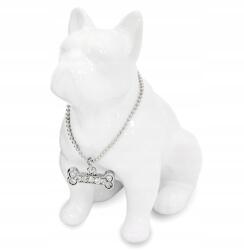 Art-Pol Kutya figura Bulldog fehér kutyus nyakörvvel kicsi (135587)