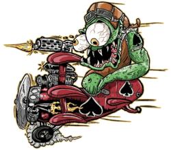 Lethal Threat MINI RED BARON MONSTER matrica (60x80 mm) LETHAL THREAT Váz, idomok és járműkiegészítők Matricák és járműdekoráció Egyéb matricák és dekorációs elemek