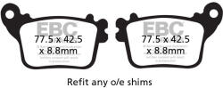 EBC Brakes EBC FA436 fékbetét garnitúra (1 tárcsához) EBC Brakes Fékrendszer és alkatrészei Fékbetétek, fékpofák és féktárcsák Tárcsafékbetétek