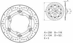 BREMBO Oro Lebegő Féktárcsa - 78B40812 BREMBO Fékrendszer és alkatrészei Fékbetétek, fékpofák és féktárcsák Féktárcsák