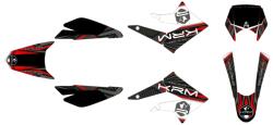 Krm Pro Ride teljes matrica szett 50 köbcentis váltós Derbi DRD X-Treme 2011-2017, DRD Racing 2005-2010, DRD Evo 2008-2010, Gilera SMT 2011-2017, fekete-piros KRM PRO RIDE Váz, idomok és járműkiegészítők Matricák 