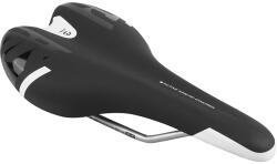 NEWTON KINETIC nyereg országúti/MTB kerékpárhoz, fekete-fehér mintás, 260x140 mm, CR-MO sín, ezüst NEWTON Egyéb járművek Kerékpározás Kerékpár-alkatrészek Kerékpárnyergek