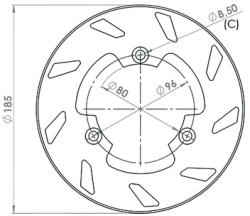 NG Brake Disc Hátsó féktárcsa 185mm NG Brake Disc Rieju Spike NG Brake Disc Fékrendszer és alkatrészei Fékbetétek, fékpofák és féktárcsák Féktárcsák