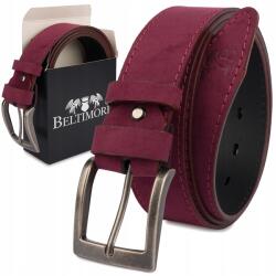 Beltimore Öv férfi velúr bőr 4cm széles klasszikus bordó prémium Beltimore (W45_130)
