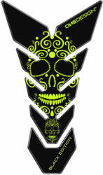ONEDESIGN Tankpad fekete EDITION skull 2 fluoreszkáló sárga ONEDESIGN Váz, idomok és járműkiegészítők Üzemanyagtartályok és tartozékaik Tankpadok és védőfóliák