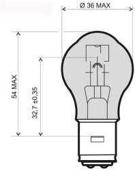 RMS BA20D 12V 35/35W izzó RMS Elektromos alkatrészek Világítás és fényjelzés Izzók Fényszóróizzók BA20d kétizzószálas mopedizzók