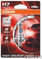 OSRAM Night Breaker Laser H7 Izzók 12V 55W - x1 OSRAM Elektromos alkatrészek Világítás és fényjelzés Izzók Fényszóróizzók H7/PX26d fényszóróizzók