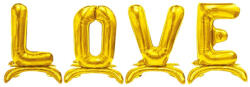 Balloons4party Set baloane folie LOVE aurii cu suport 60 cm