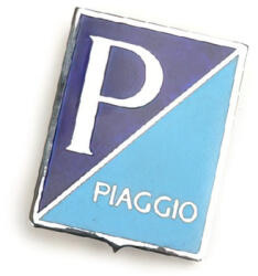 Piaggio Kitűző kürt burkolat (csíptető) 37x46 mm kék / króm Piaggio Váz, idomok és járműkiegészítők Matricák és járműdekoráció Emblémák, jelvények és típusfeliratok