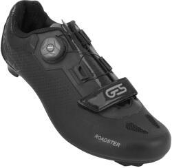 GES ROADSTER2 országúti kerékpáros cipő fekete EU 46 BOA zárórendszerrel + tépőzáras pántokkal, LOOK-SHIMANO kompatibilis (pár) GES Egyéb járművek Kerékpározás Kerékpáros ruházat Kerékpáros cipők