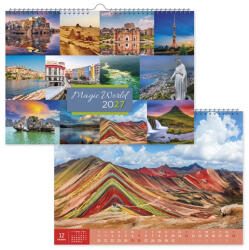 PD Calendar Naptár fali pd Magic World 42x30 cm 2027