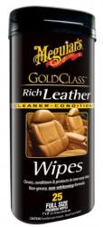 Meguiar's Gold Class Rich Leather Cleaner Wipes - Bőr Tisztító és ápoló Kendők 25 Db