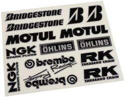 FALKO matrica szett, szponzor kit, kb. 2x24cm, Bridgestone, Motul, NG FALKO Váz, idomok és járműkiegészítők Matricák és járműdekoráció Egyéb matricák és dekorációs elemek