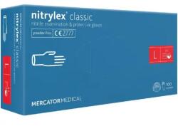 MERCATOR NITRYLEX CLASSIC púdermentes nitril kesztyű kék L 100 db