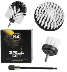 K2 BRILL SET PRO - Professzionális kefekészlet kárpit és műanyag tisztításához