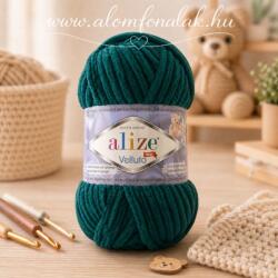 alize Velluto 426 - karácsonyi zöld (zsenília fonal, 100g, 68m) (zel6)