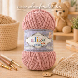 alize Velluto 161 - vénrózsaszín (zsenília fonal, 100g, 68m) (ruzo02)