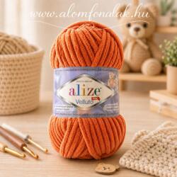 alize Velluto 06 - narancs (zsenília fonal, 100g, 68m) (zlt5)