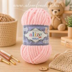 alize Velluto 340 - púder rózsaszín (zsenília fonal, 100g, 68m) (ruzo04)