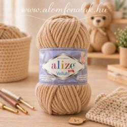 alize Velluto 199 - halványbarna (zsenília fonal, 100g, 68m) (vel06)