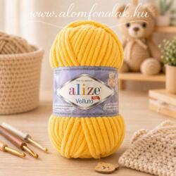 alize Velluto 216 - sárga (zsenília fonal, 100g, 68m) (zlt3)