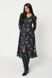 Dorothy Perkins Fekete Ruha Midaxi Virágmintás Ing Gombokkal Dorothy Perkins 36