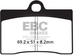 EBC Brakes EBC FA095HH erősített fékbetét (1 tárcsához, szinterezett) EBC Brakes Fékrendszer és alkatrészei Fékbetétek, fékpofák és féktárcsák Tárcsafékbetétek
