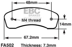 EBC Brakes EBC FA502B gokart fékbetét szett (1 készlet/tárcsa) EBC Brakes Egyéb járművek Gokartok és alkatrészek Gokart-fékbetétek