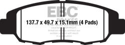 EBC Brakes EBC FA669/4 (STD BLACK PAD) első fékbetét szett (1 tárcsához) EBC Brakes Fékrendszer és alkatrészei Fékbetétek, fékpofák és féktárcsák Tárcsafékbetétek