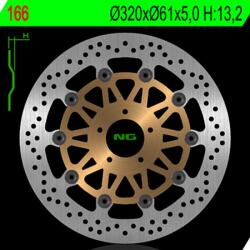 NG Brake Disc NG BRAKES Lebegő féktárcsa - 166 NG Brake Disc Fékrendszer és alkatrészei Fékbetétek, fékpofák és féktárcsák Féktárcsák