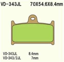 Wesrah VD-343JL Fékbetét Wesrah Fékrendszer és alkatrészei Fékbetétek, fékpofák és féktárcsák Tárcsafékbetétek