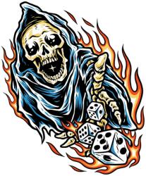 Lethal Threat MINI DICE REAPER matrica (60x80mm) LETHAL THREAT Váz, idomok és járműkiegészítők Matricák és járműdekoráció Egyéb matricák és dekorációs elemek