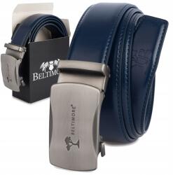 Beltimore Férfi bőr Öv casual öltönynadrághoz, automata, sötétkék, Beltimore (A50navy_145)